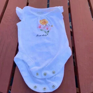 (I for $25) bundles  onesie, with cap sleeves and flowers on the front